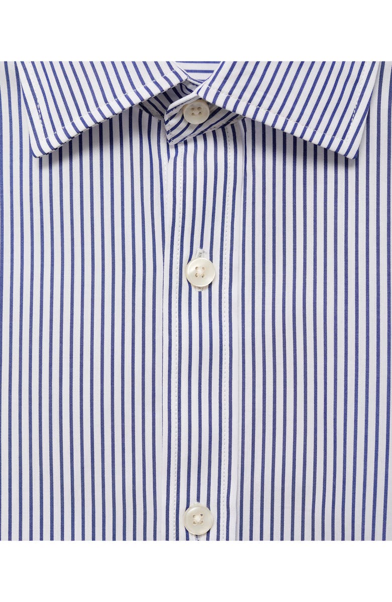 MANGO Stripe Slim Fit Button-Up Shirt, Alternate, color, Blue