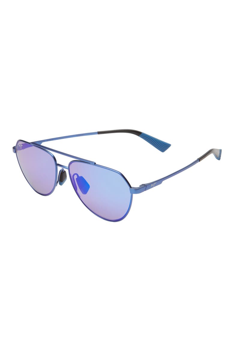 Waiwai 59mm PolarizedPlus2® Aviator Sunglasses, Alternate, color, MATTE BLUE