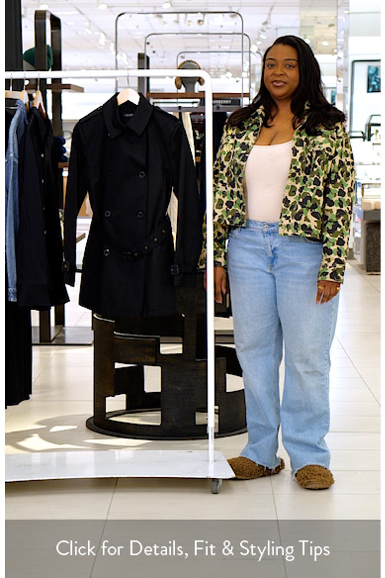Double Breasted Belted Cotton Blend Trench Coat video