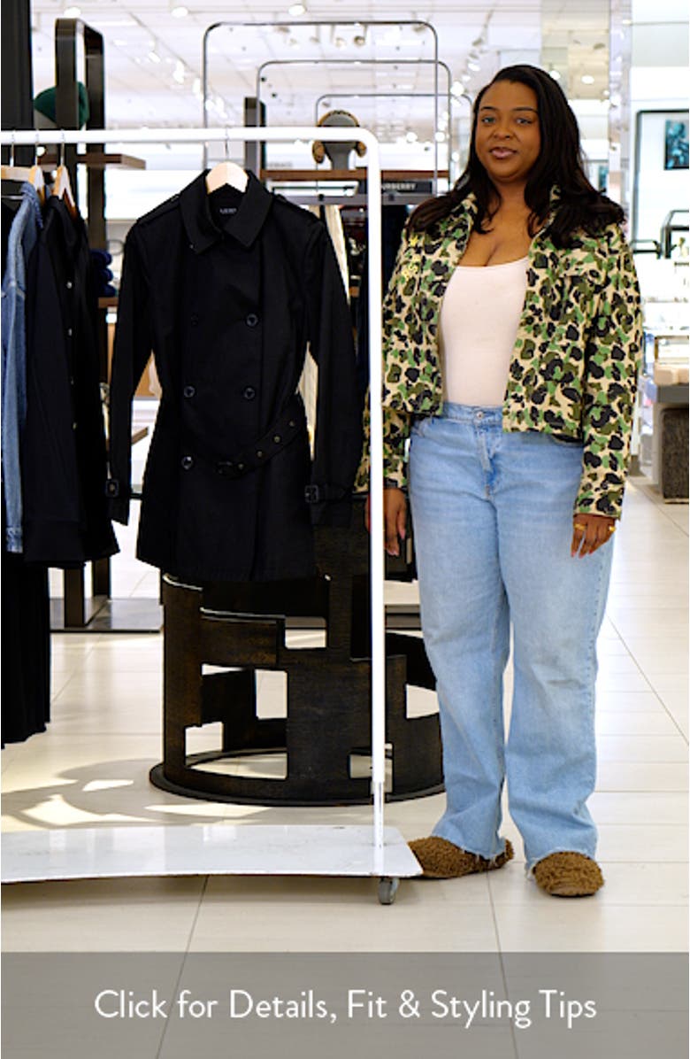 Double Breasted Belted Cotton Blend Trench Coat, sales video thumbnail