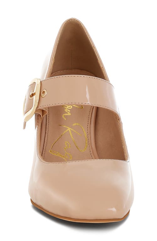 London Rag Primula Block Heel Mary Jane Pump In Beige
