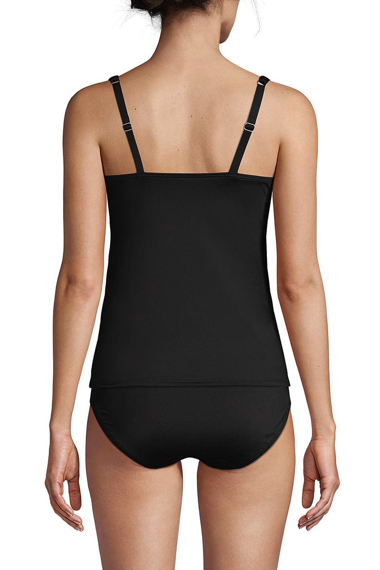 D-Cup Square Neck Underwire Tankini Swimsuit Top, Alternate, color, Black