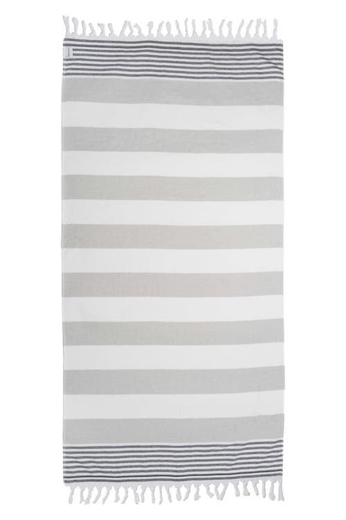 Infusezen Marine Striped Organic Turkish Towel With Soft Terry Cloth Lining In Multi