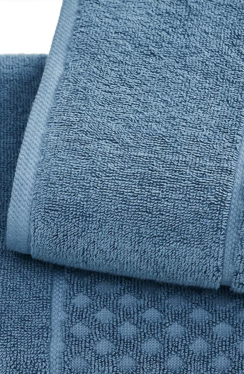 Woven & Weft Diamond Textured Single Bath Towel In Blue