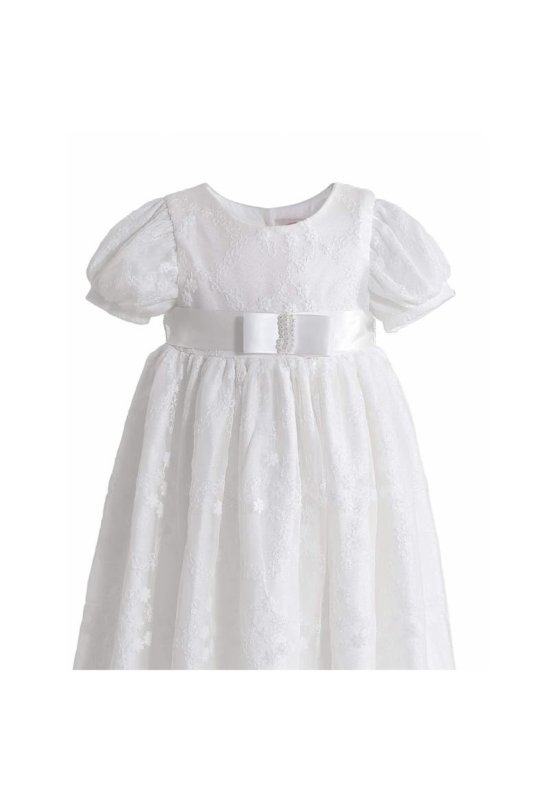 Emmeline Lace Christening Gown & Hat, Alternate, color, White