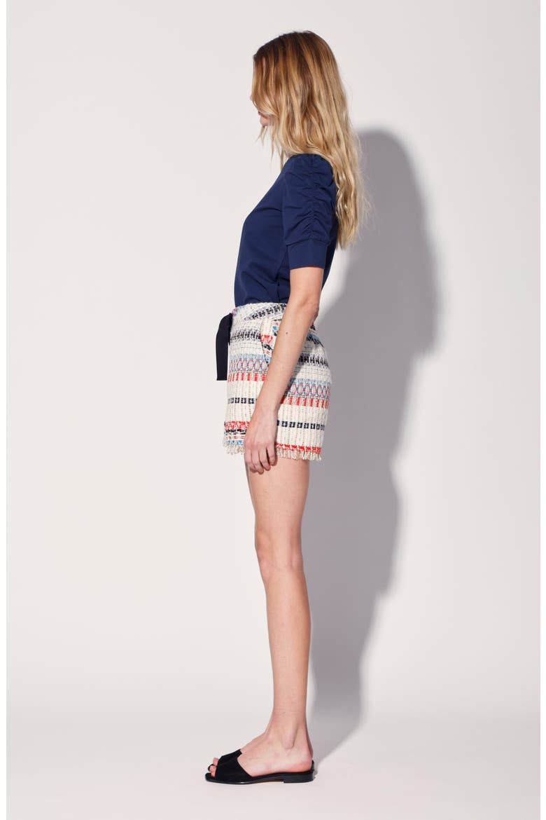 Jackie Raw Hem Tweed Shorts, Alternate, color, SAILING TWEED