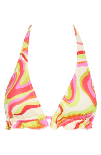 SANCTUARY SANCTUARY TIE FRONT HALTER BIKINI TOP