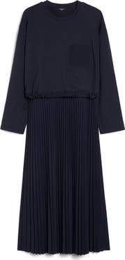 Weekend Max Mara Scatola Long Sleeve Mixed Media Dress