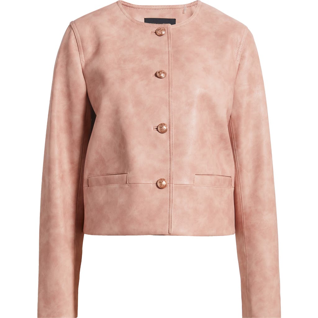 Kobi Halperin Lyles Boxy Faux Leather Jacket In Rouge