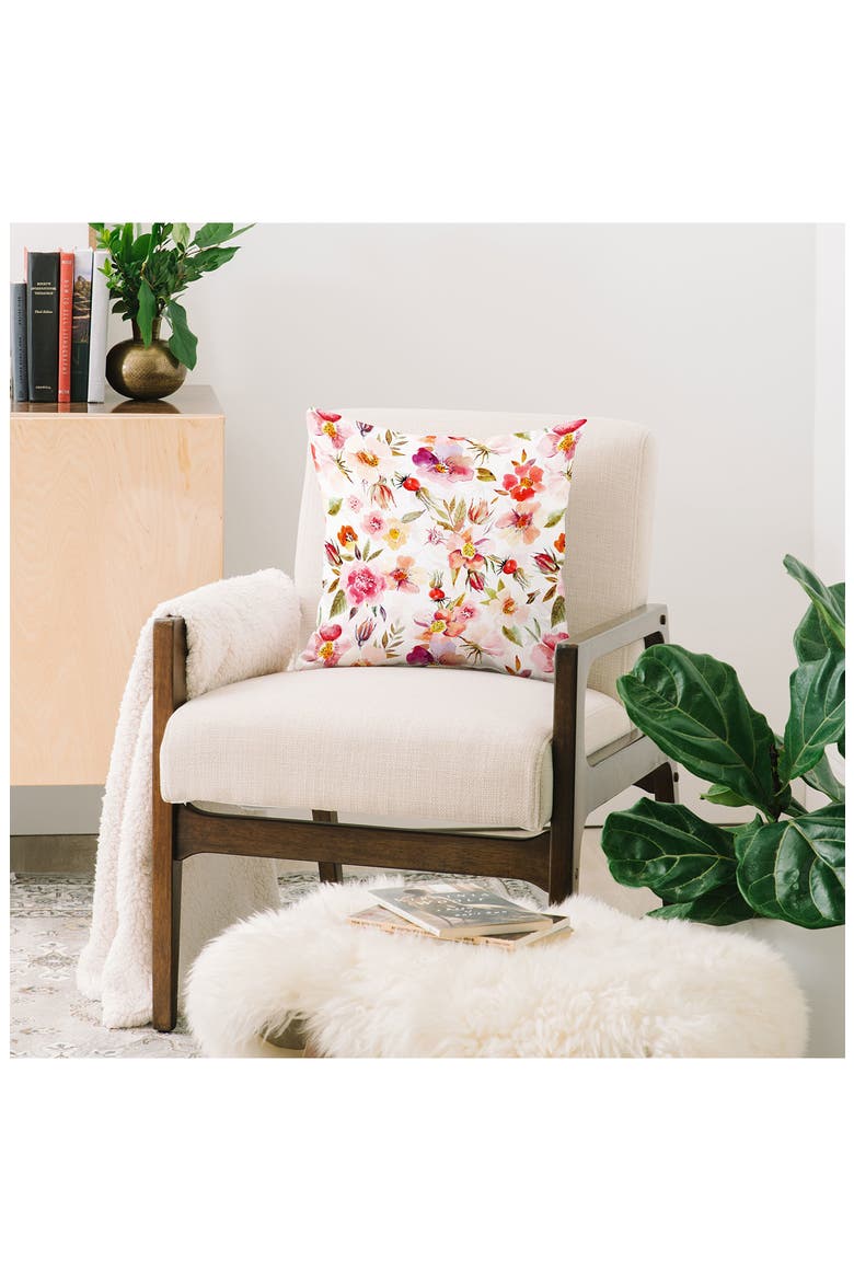 Utart Hygge Watercolor Midsummer Throw Pillow, Alternate, color, MULTI