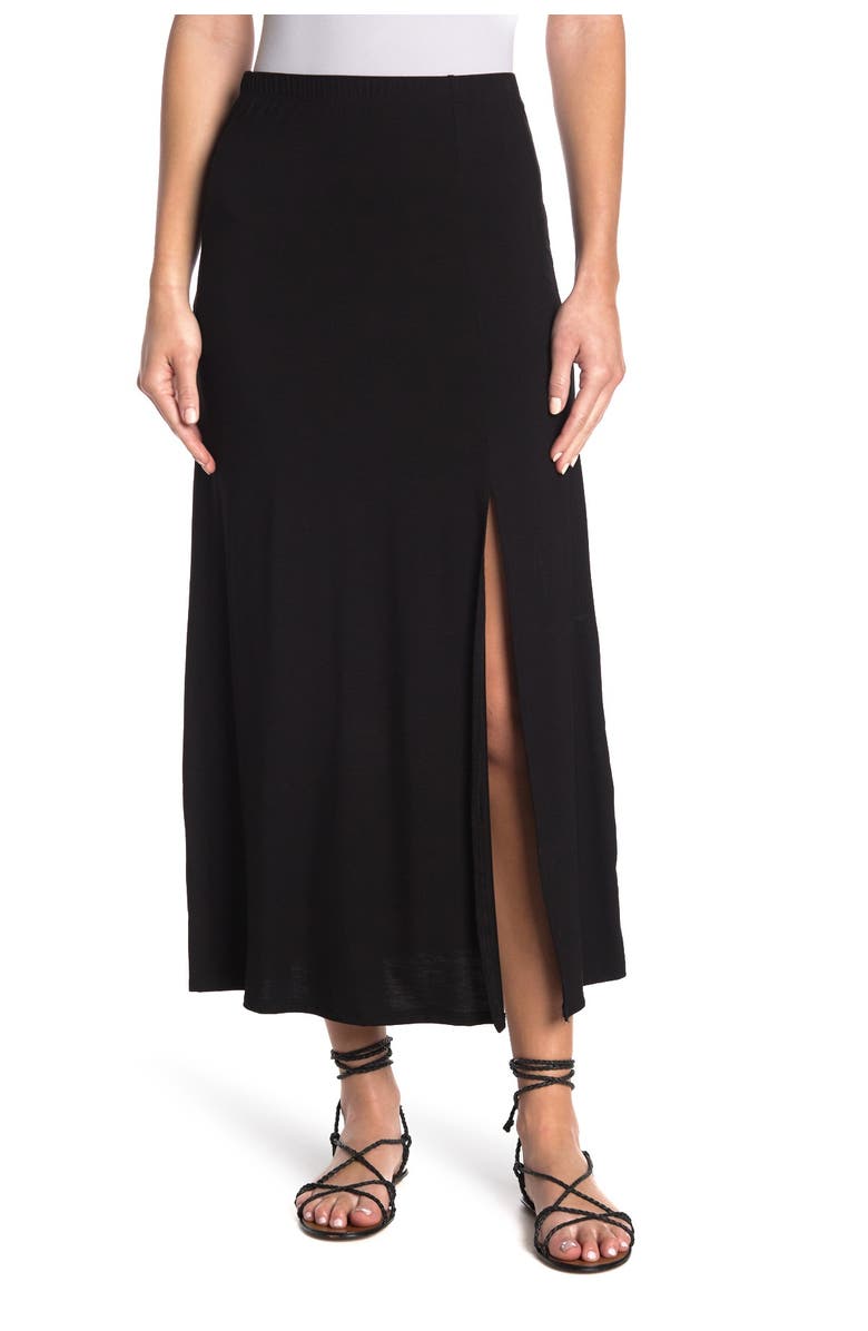 GO COUTURE Jersey Maxi Skirt, Main, color, Black