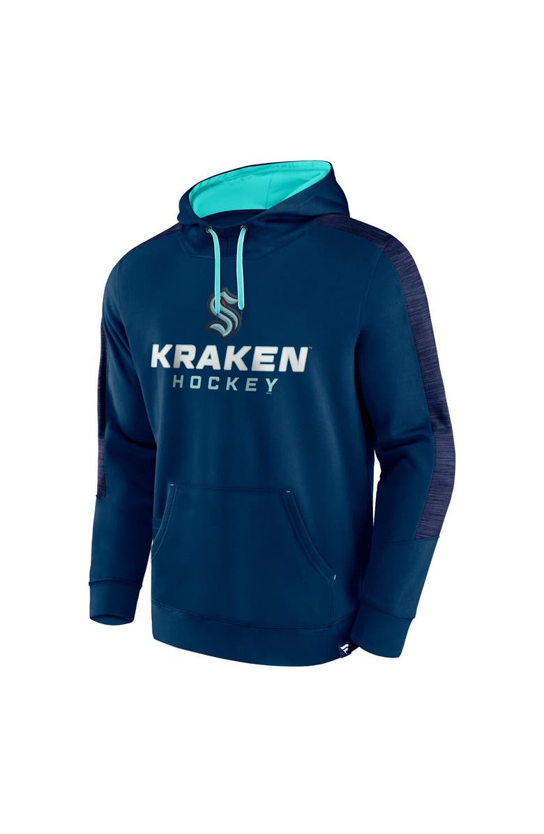 FANATICS Men's Fanatics Branded Deep Sea Blue Seattle Kraken Make the Play Pullover Hoodie, Alternate, color, 