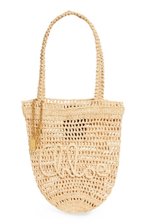トートバッグ Chloe' SMALL CHLOE' CARRY TOTE BAG Chloé Small Chloé Carry Tote Bag In Canvas in Kohl brown