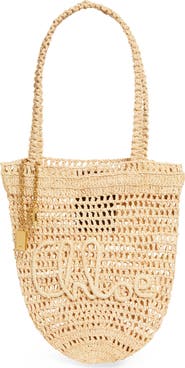 Chloé Small Summer Banana Crocheted Raffia Tote