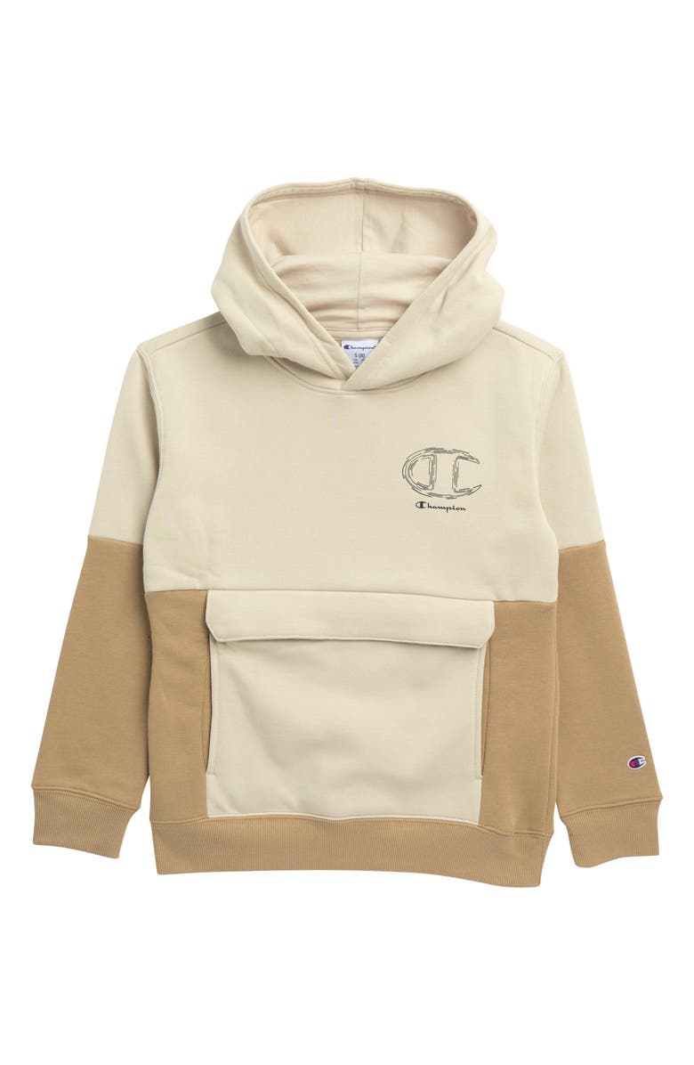 Champion Kids' Pieced Colorblock Fleece Hoodie, Main, color,