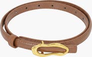 Modenaire Leather Belt with Sculptural Buckle Detail