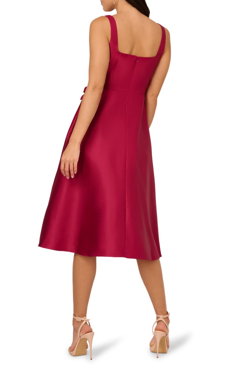 Adrianna Papell Mikado 3D Petal Fit & Flare Dress, Alternate, color, Red Plum