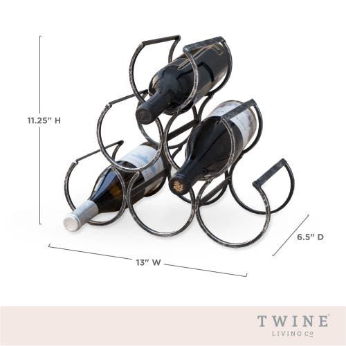 Twine Wine Shrine 6 Bottle Metal Wine Rack In Black