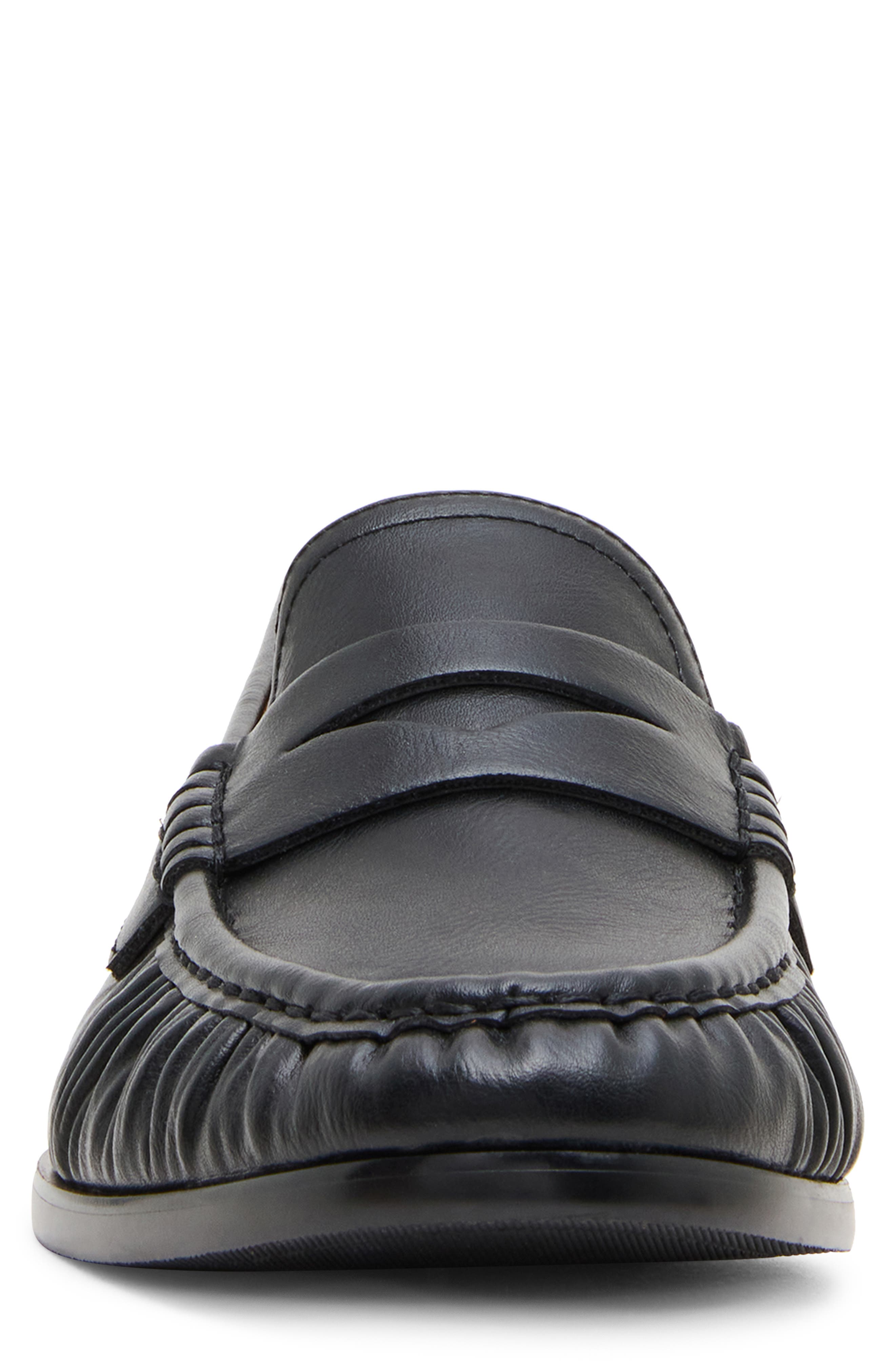 Blaise Faux Leather Penny Loafer, Alternate, color, BLACK