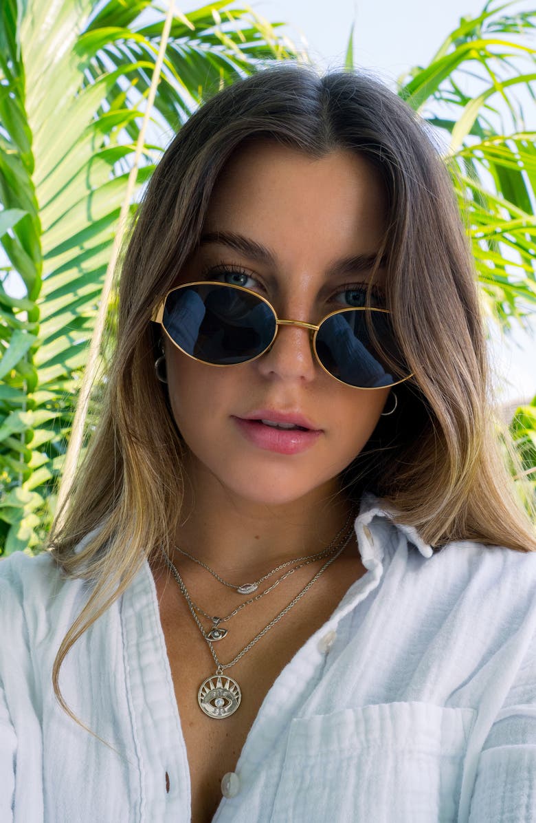 Sterling Forever Mahana Cubic Zirconia Evil Eye Pendant Necklace, Alternate, color,