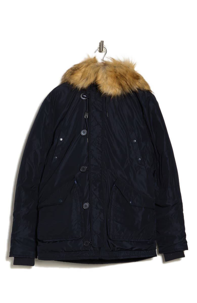 Robert Graham Faux Fur Trim Hooded Nylon Jacket, Alternate, color, 