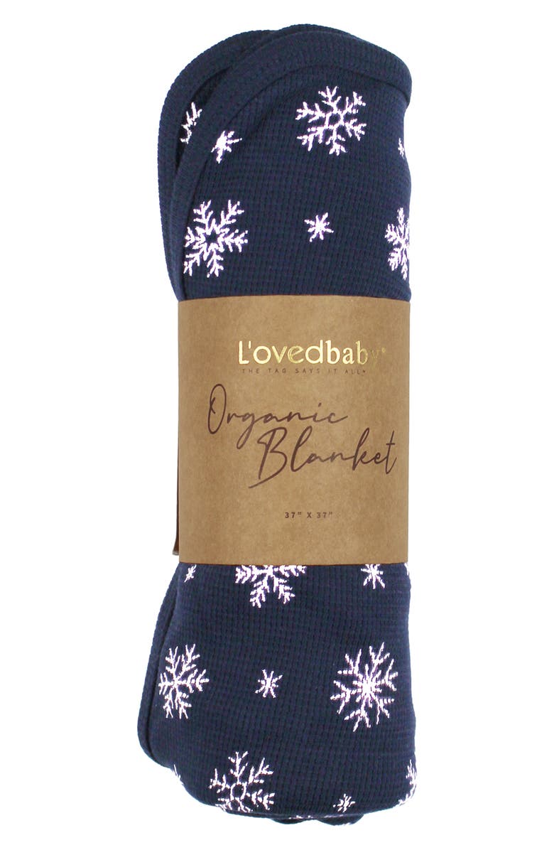 L'ovedbaby Holiday Print Thermal Organic Cotton Blanket, Alternate, color, Snowy Night
