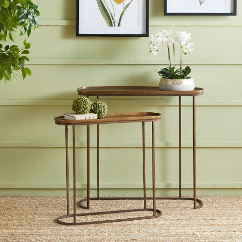 Napa Home & Garden Set Of 2 Ziva Console Tables In Gold