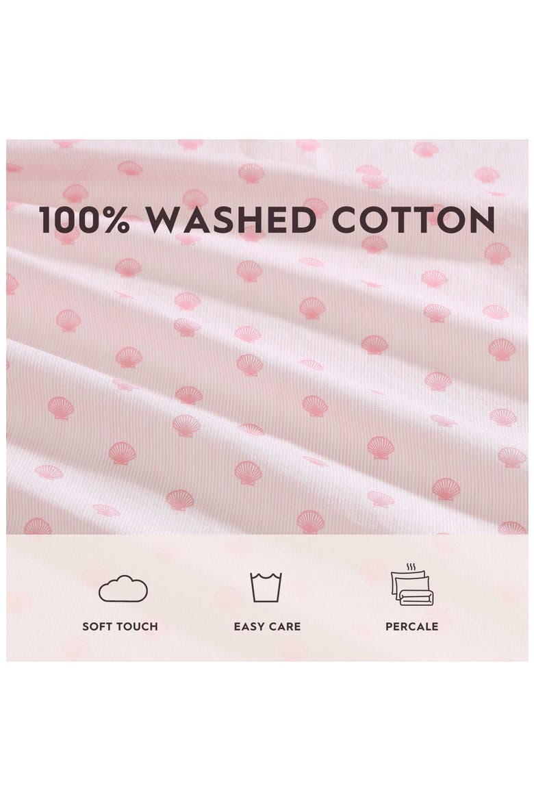 Scallop Dollop 3-Piece Cotton Sheet Set, Alternate, color, BRIGHT PINK