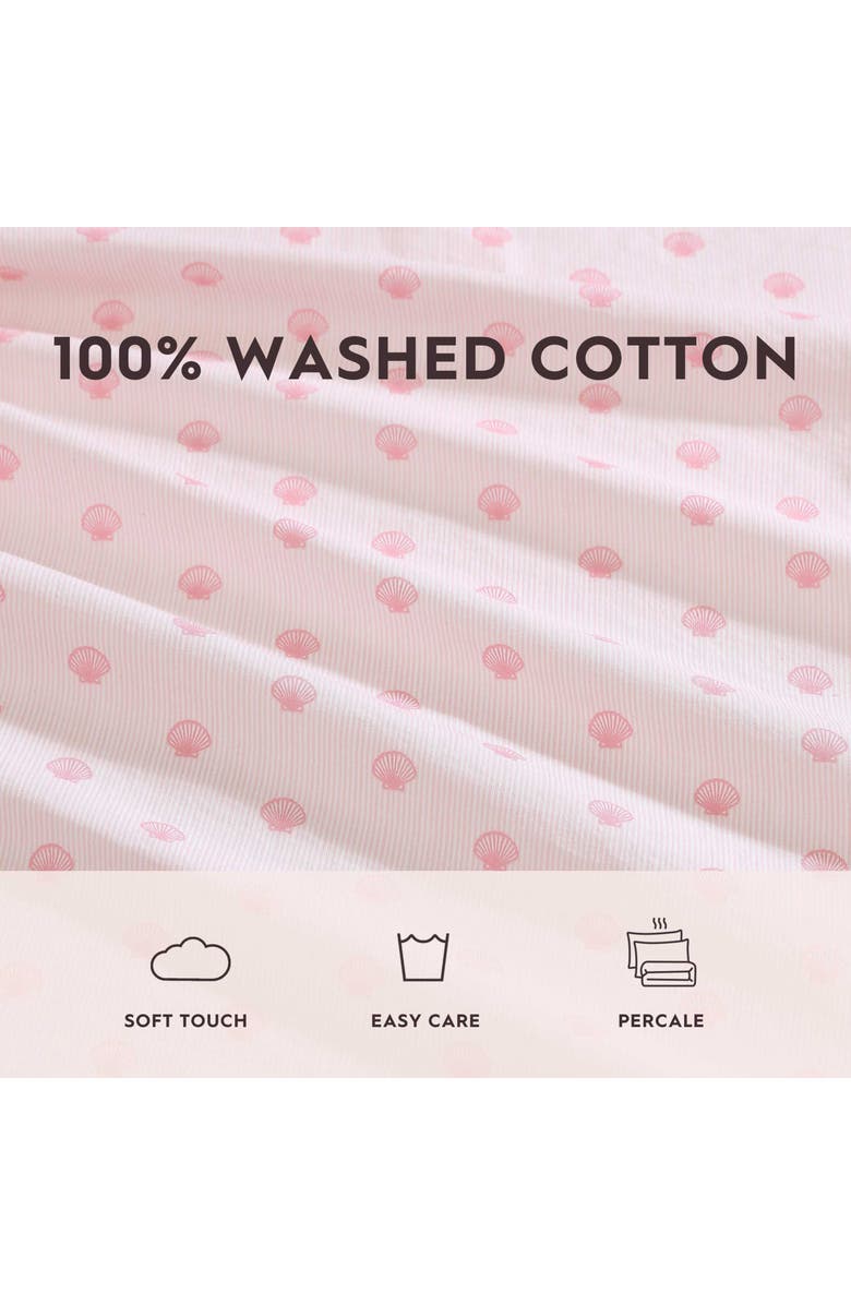 Laura Ashley Scallop Dollop 3-Piece Cotton Sheet Set, Alternate, color, Bright Pink