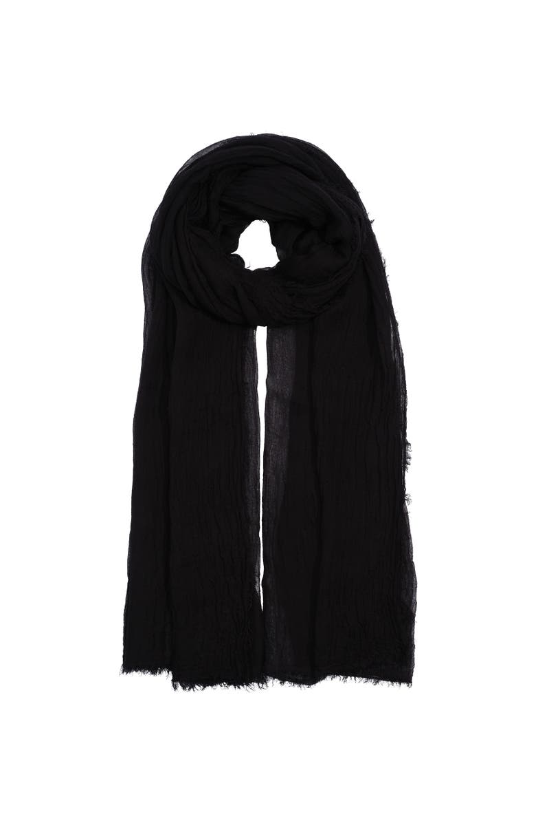 Echo Essential Modal-Silk Blend Crinkle Wrap, Main, color, Black