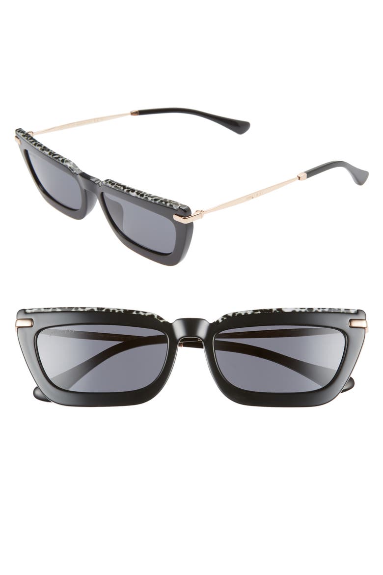 Vela 55mm Flat Top Sunglasses, Main, color, BLACK/ GREY BLUE