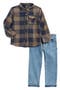 Kids' Plaid Shirt & Jeans Set
