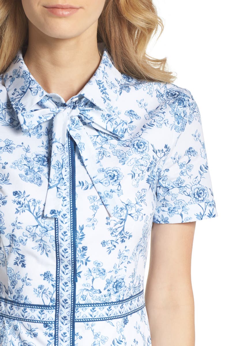 Gal Meets Glam Collection Darla Cotton Toile Shirtdress, Alternate, color,