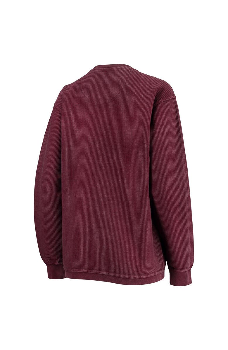 PRESSBOX Women's Pressbox Maroon Minnesota Golden Gophers Comfy Cord Vintage Wash Basic Arch Pullover Sweatshirt, Alternate, color, Maroon