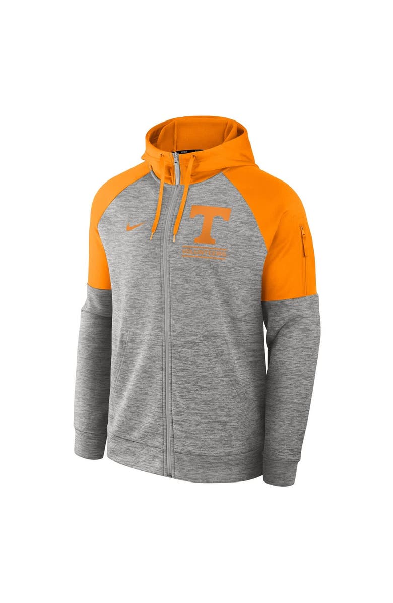 Nike Men's Nike Heather Gray Tennessee Volunteers Fitness Raglan Performance Full-Zip Hoodie, Alternate, color, 