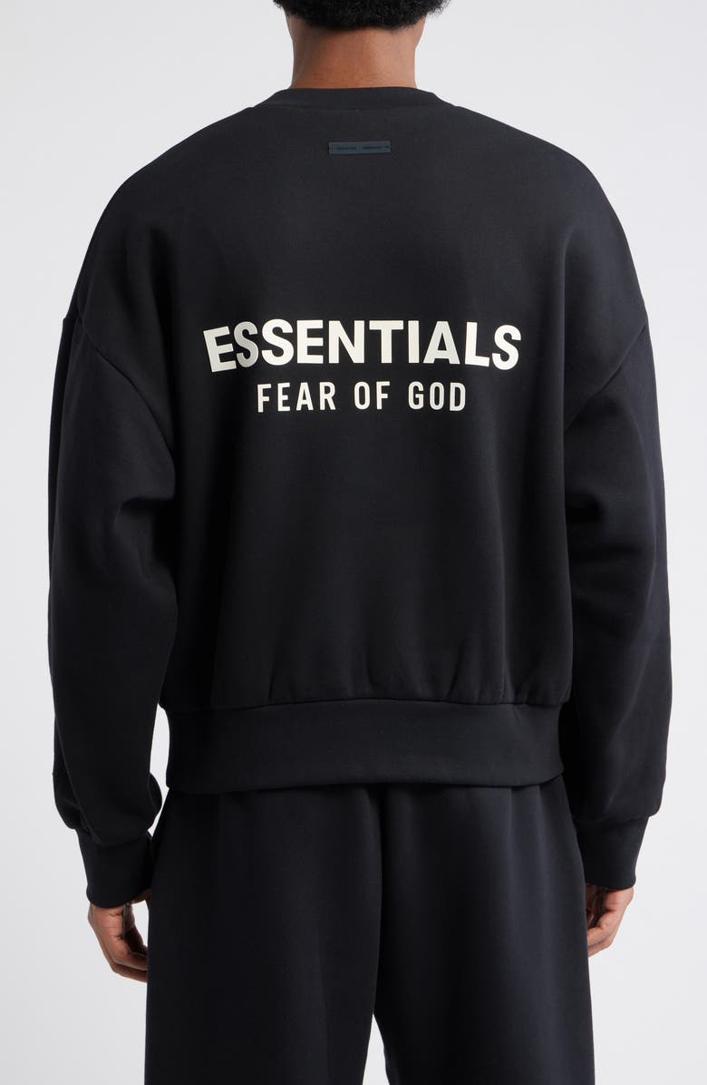 Fear of God Essentials Classic Fit Fleece Crewneck Sweatshirt, Alternate, color, Vintage Black
