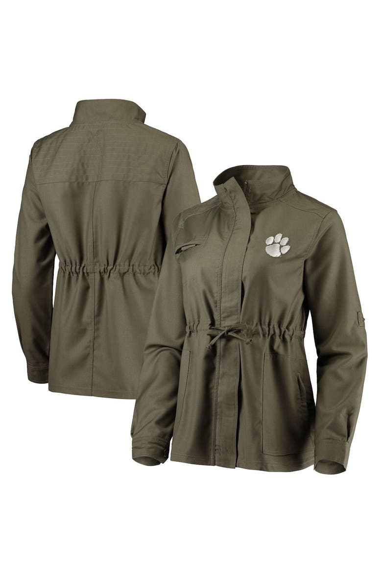 Women's Olive Clemson Tigers Sierra Surplus Full-Zip Jacket, Main, color, Olive