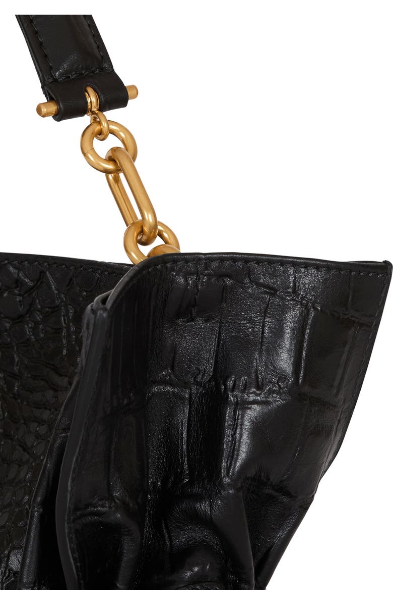Balmain Medium Anthem bag in embossed crocodile-print calfskin, Alternate, color,