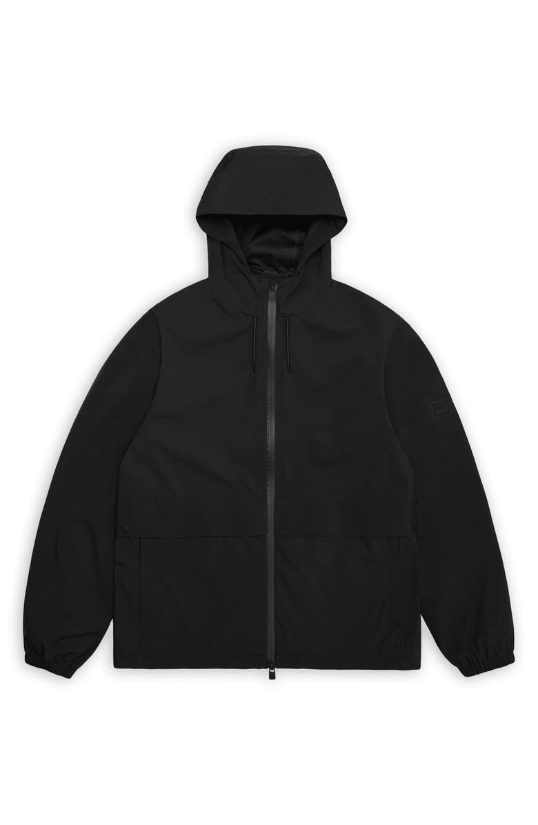 Rains Suva Waterproof Hooded Raincoat, Alternate, color, Black