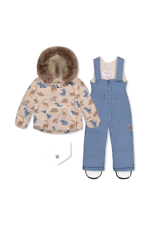 Dinosaur Two Piece Coat Pants & Neckwarmer Snowsuit