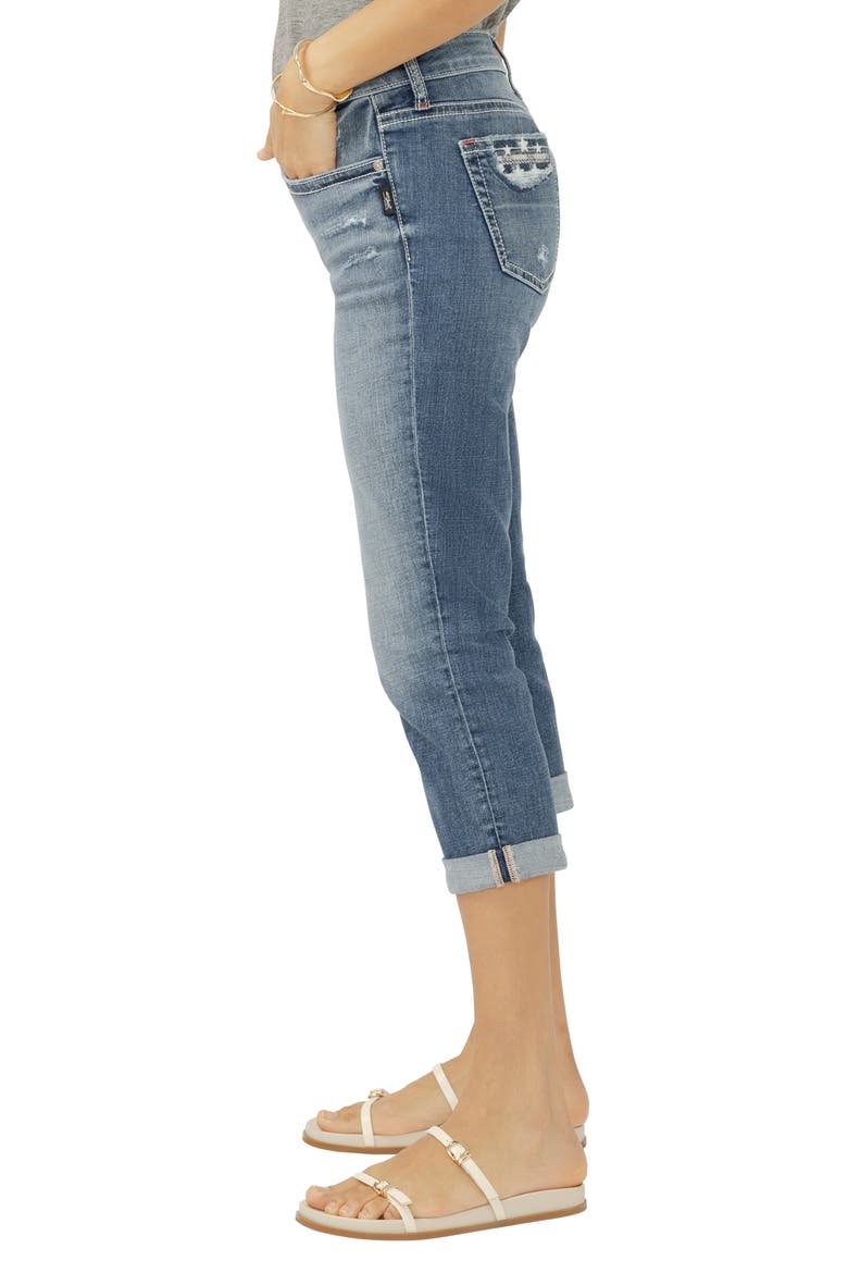 Elyse Curvy Distressed Mid Rise Capri Jeans, Alternate, color, SATURDAY MORNING