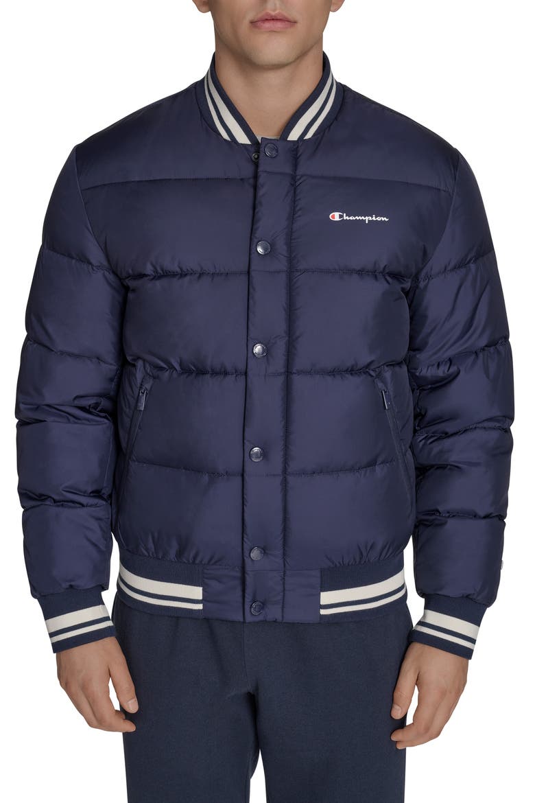 Quilted Puffer Jacket, Main, color, PEACOAT