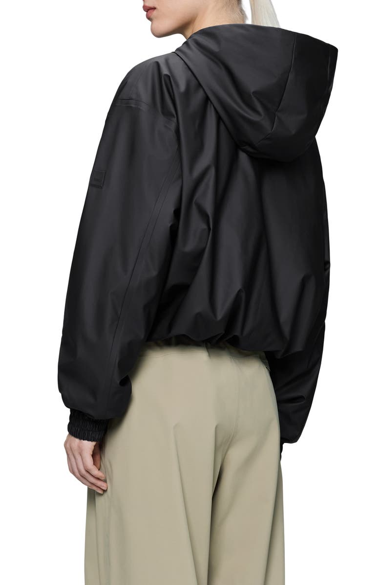 Rains Lohja Insulated Bomber Rain Jacket, Alternate, color, Black