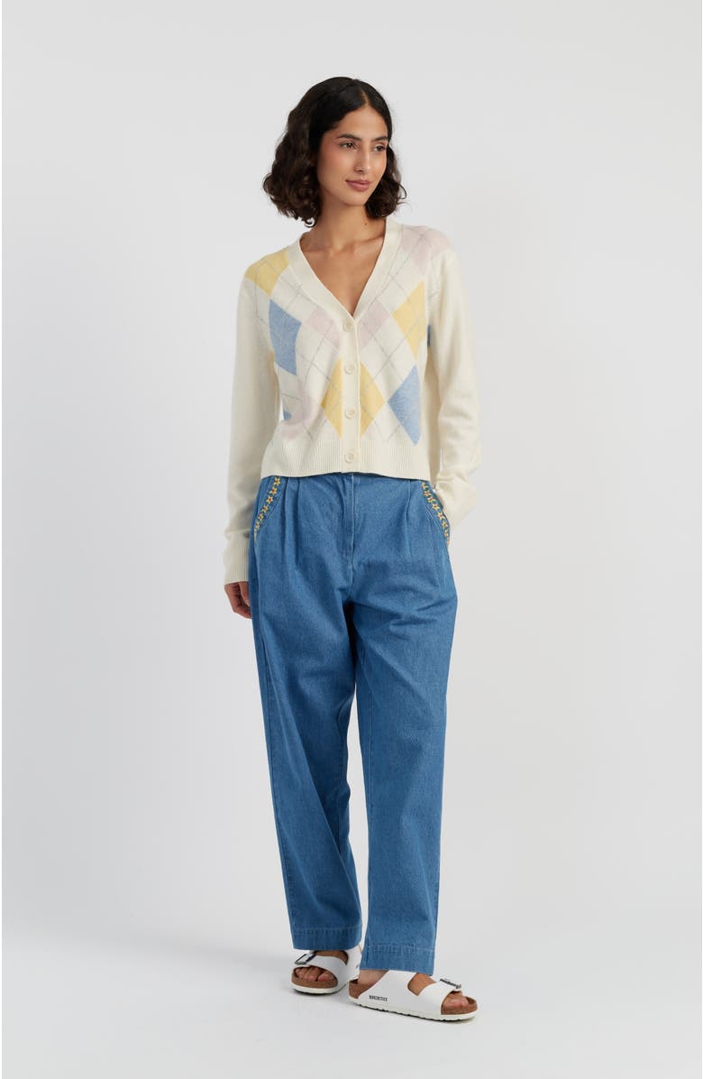 Chinti & Parker Wool-Cashmere Argyle Cardigan, Alternate, color, Cream