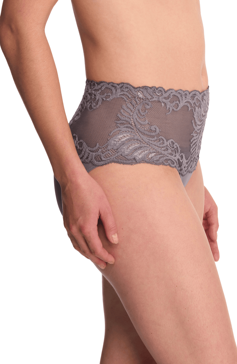 Natori Feathers Lace Brief, Alternate, color, Nickel
