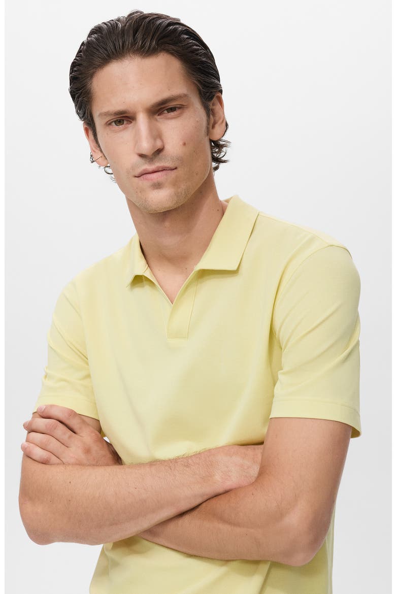Slim Fit Johnny Collar Piqué Polo, Alternate, color, NEON YELLOW