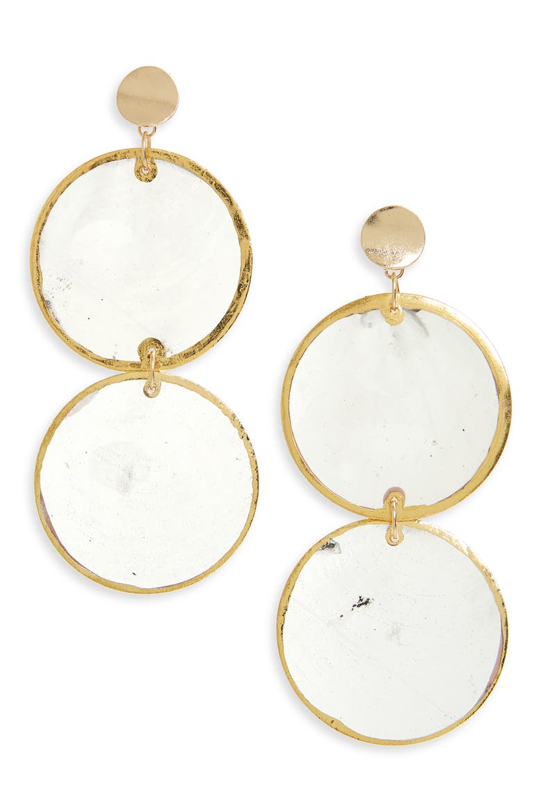 Shell Drop Earrings, Main, color, GOLD/ SHELL