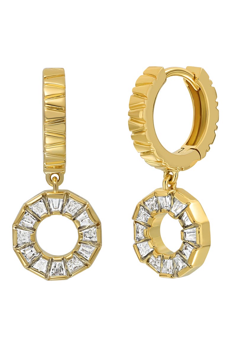 Circle of Life Diamond Huggie Drop Earrings (Nordstrom Exclusive), Main, color, 18KY
