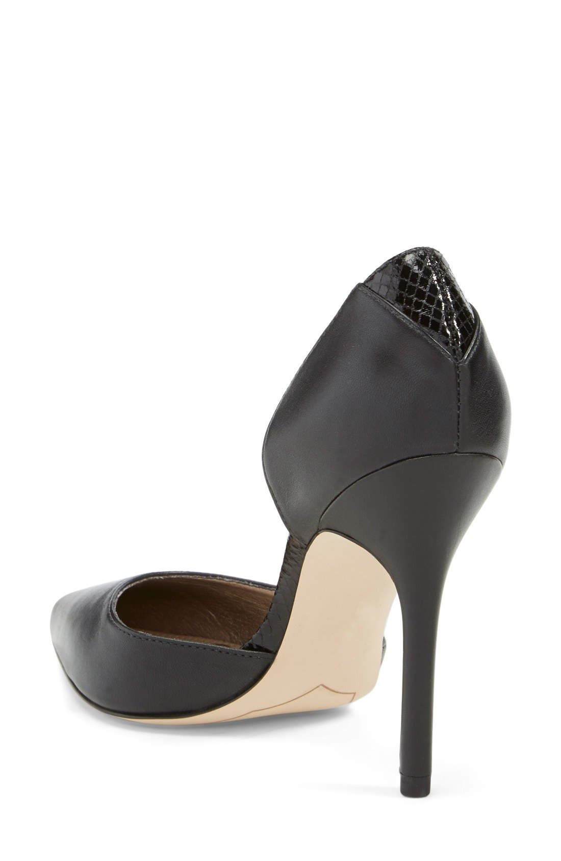 'Delilah' d'Orsay Pump, Alternate, color, BLACK/ BLACK