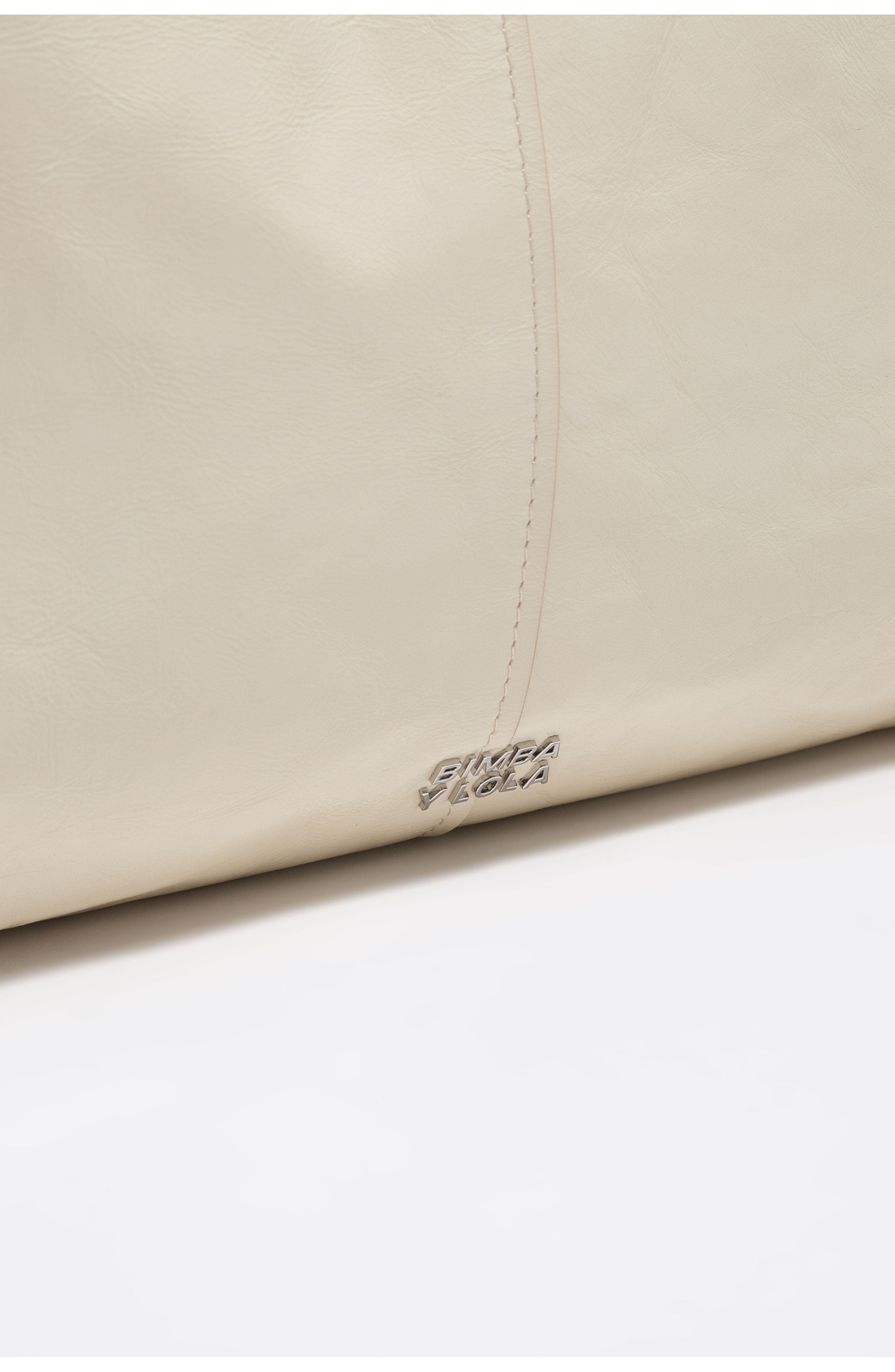 Bimba y Lola Leather Maxi Shopper Bag SS26, Alternate, color, Ivory